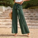 Emberly - Pantalon large taille haute avec lien à nouer et style ample
