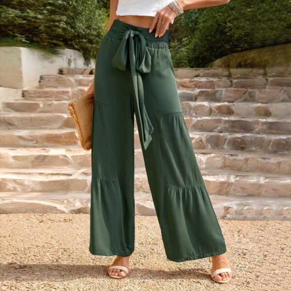 Emberly - Pantalon large taille haute avec lien à nouer et style ample – Image 3