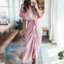 Ivy - Robe longue élégante avec col en V