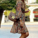 Lottie - Robe midi décontractée à col en V