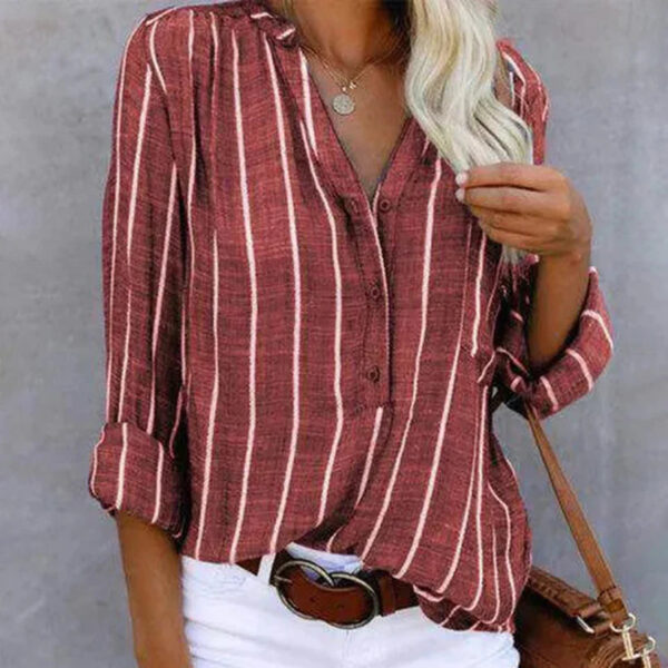 Melinda - Chemise à manches longues avec motif rayé – Image 3