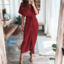 Ivy - Robe longue élégante avec col en V