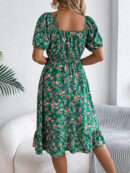 Vivian - Robe fleurie féminine à manches bouffantes