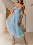 Dorothy - Robe midi en tulle sans dos et sans manches