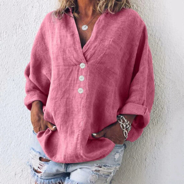 Solea - Chemisier oversize en coton et lin pour femme – Image 2