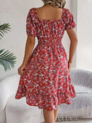 Vivian - Robe fleurie féminine à manches bouffantes