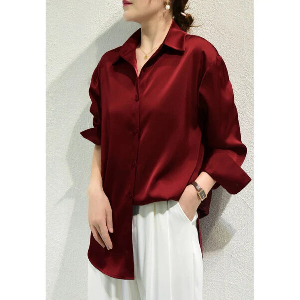 Scarlett - Chemise élégante à manches longues en satin – Image 5