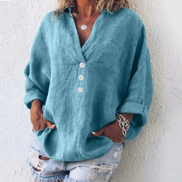 Solea - Chemisier oversize en coton et lin pour femme – Image 5