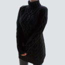 Audrey - Robe pull à motif torsadé épais et col roulé