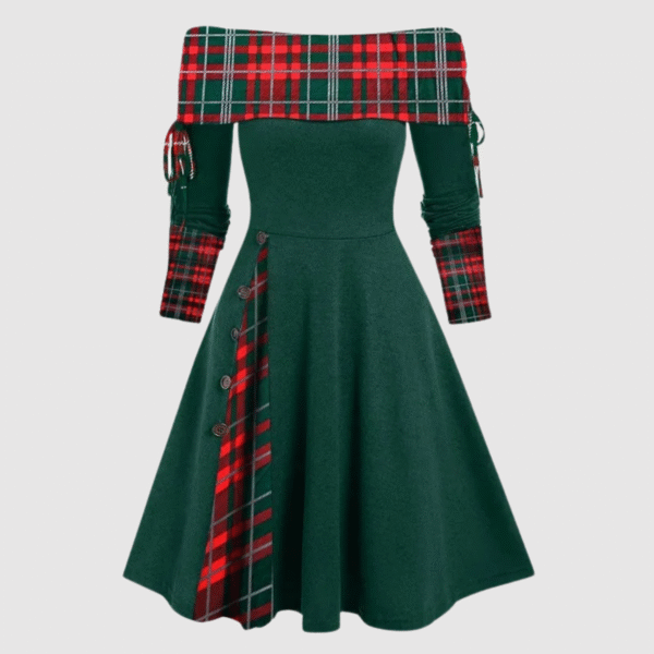 Alison - Robe d'hiver à manches longues et épaules dénudées – Image 2