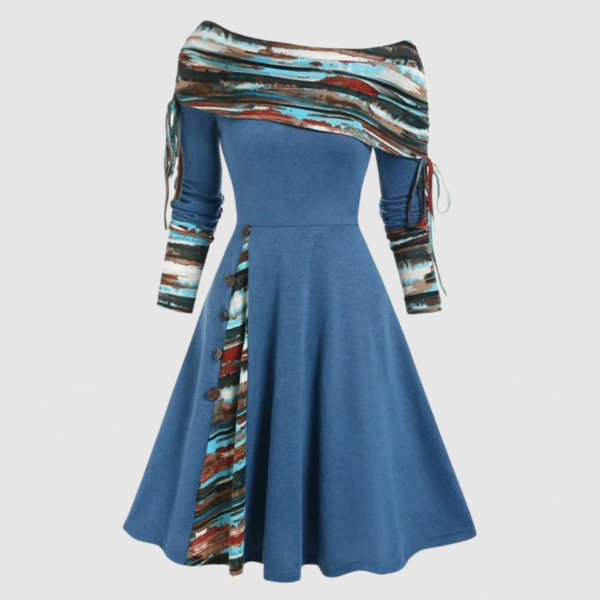 Alison - Robe d'hiver à manches longues et épaules dénudées – Image 4