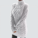Audrey - Robe pull à motif torsadé épais et col roulé