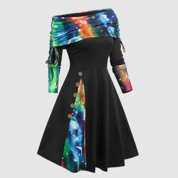 Alison - Robe d'hiver à manches longues et épaules dénudées – Image 3
