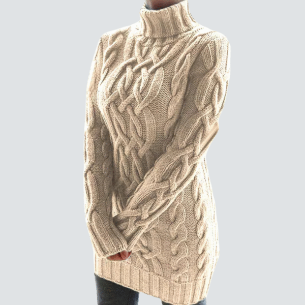Audrey - Robe pull à motif torsadé épais et col roulé – Image 2