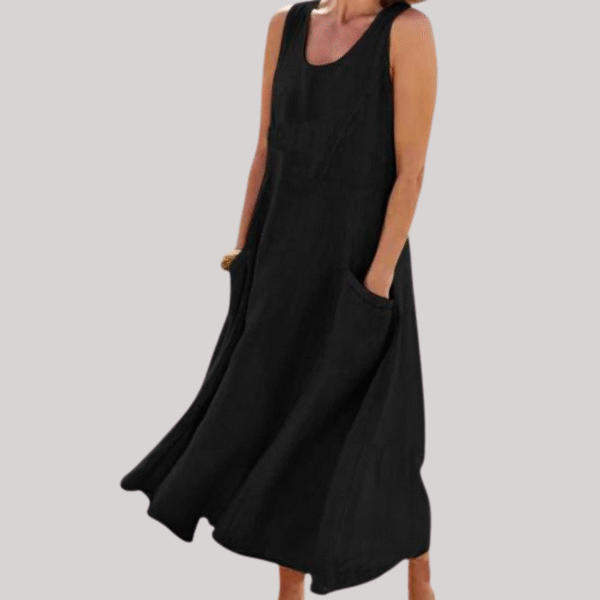 Jolie – Robe midi sans manches en coton et lin – Image 7