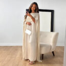 Lilia - Robe longue en satin et maille pour femme