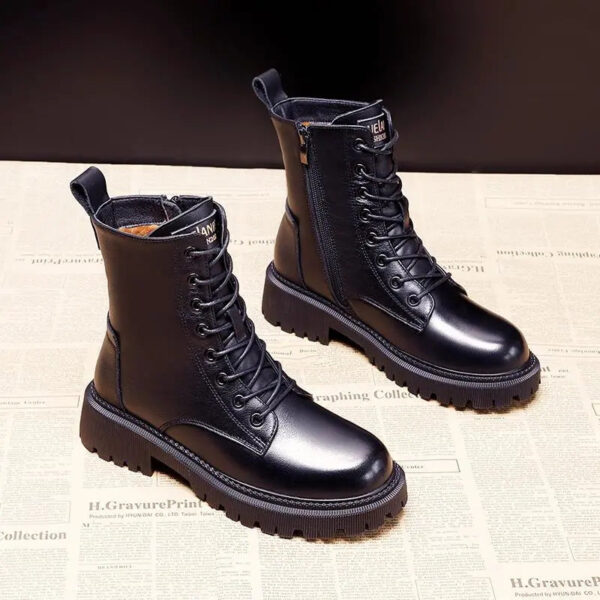 Lovie - Bottes d'hiver en cuir noir – Image 2