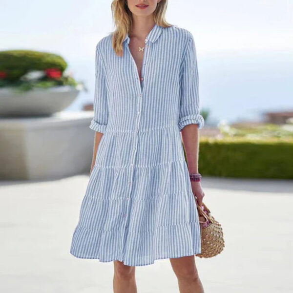 Rebecca - Robe chemise décontractée à carreaux pour femme – Image 4