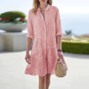 Rebecca - Robe chemise décontractée à carreaux pour femme