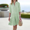 Rebecca - Robe chemise décontractée à carreaux pour femme