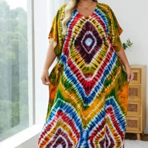 Sherman - Robe bohème ample multicolore avec col en V