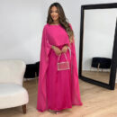 Lilia - Robe longue en satin et maille pour femme
