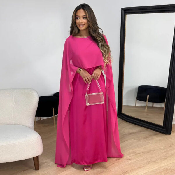 Lilia - Robe longue en satin et maille pour femme – Image 4