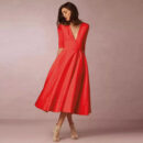 Azmira – Robe midi élégante à coupe trapèze