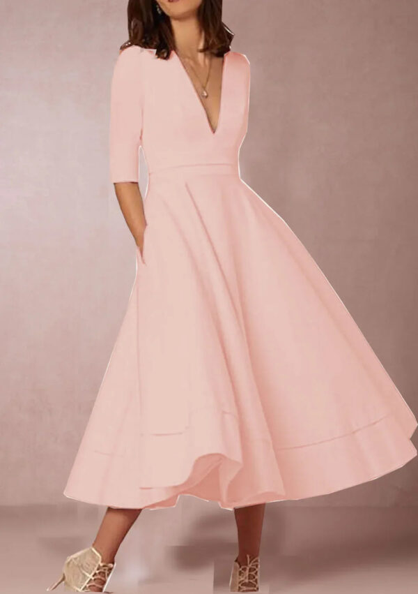 Azmira – Robe midi élégante à coupe trapèze – Image 5