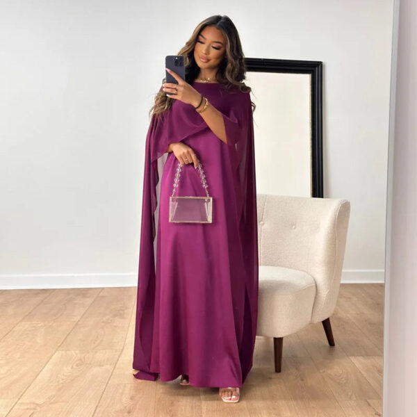 Lilia - Robe longue en satin et maille pour femme – Image 2