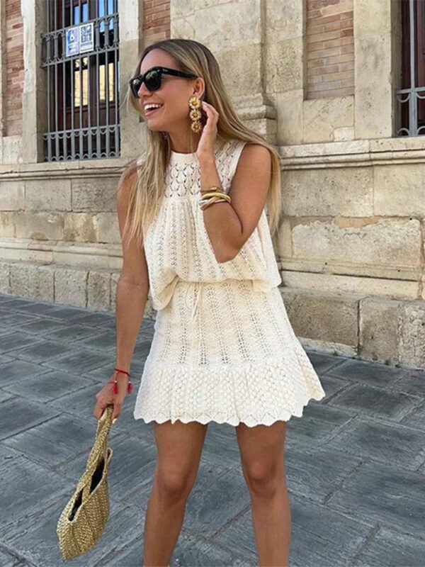 Mercedes - Ensemble deux pièces en coton crocheté – Image 3