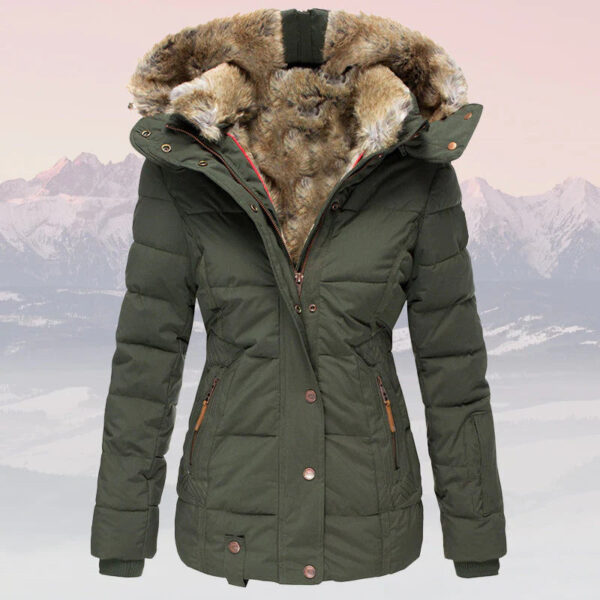 Eliza - Veste d'hiver chaude avec col et capuche en fourrure pour femmes – Image 3