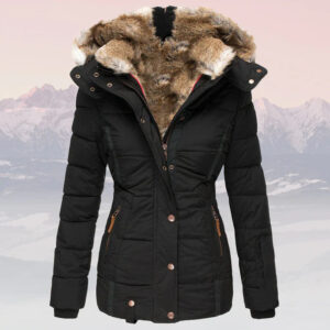 Eliza - Veste d'hiver chaude avec col et capuche en fourrure pour femmes