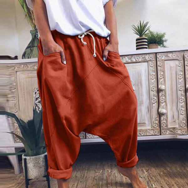 Lyricelle – Pantalon sarouel élégant en coton – Image 4