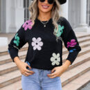 Aislin | Pull décontracté au crochet fleuri