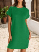 Irene - Robe mini ample à manches courtes et col rond