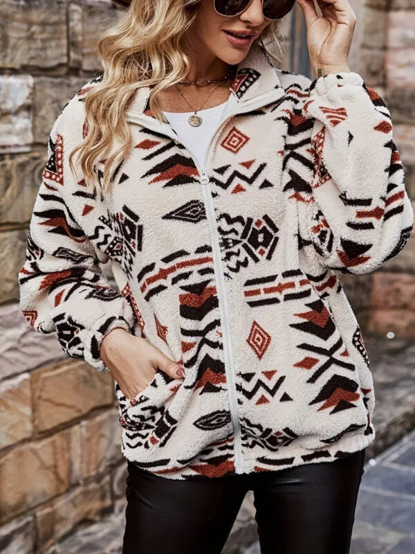Frenda - Veste polaire élégante à motif géométrique – Image 4
