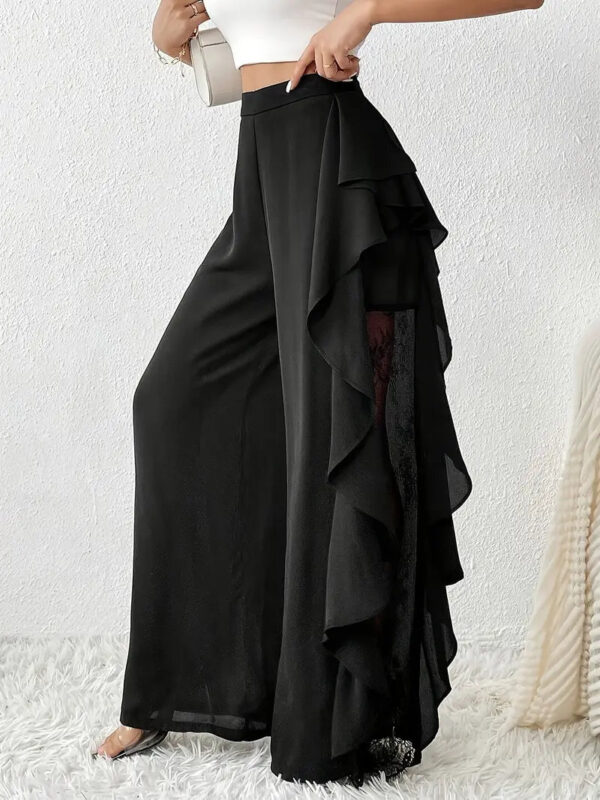 Dorice -Pantalon large élégant avec bordure en dentelle – Image 2