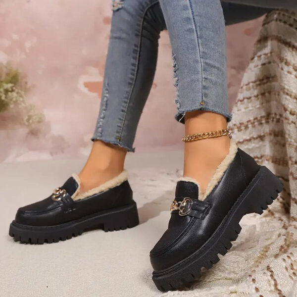 Anita - Mocassins élégants en coton avec chaîne pour femmes – Image 6