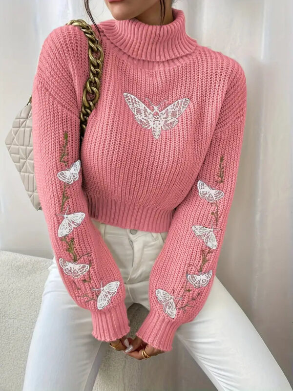 Alma - Pull à col roulé avec motif papillon – Image 3