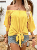 Gwen - Blouse élégante à épaules dénudées et nœud lâche