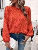 Faye - Blouse élégante à manches longues avec col rond et volants