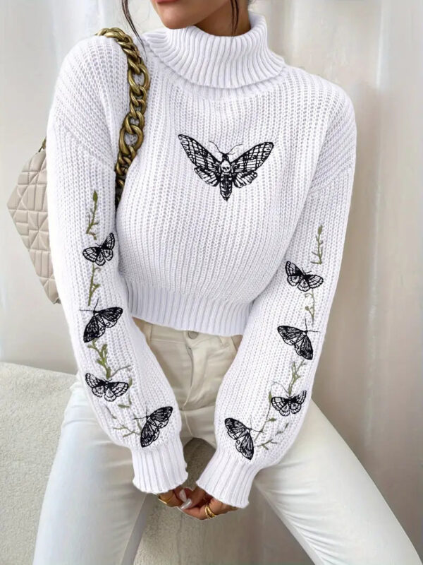 Alma - Pull à col roulé avec motif papillon – Image 4