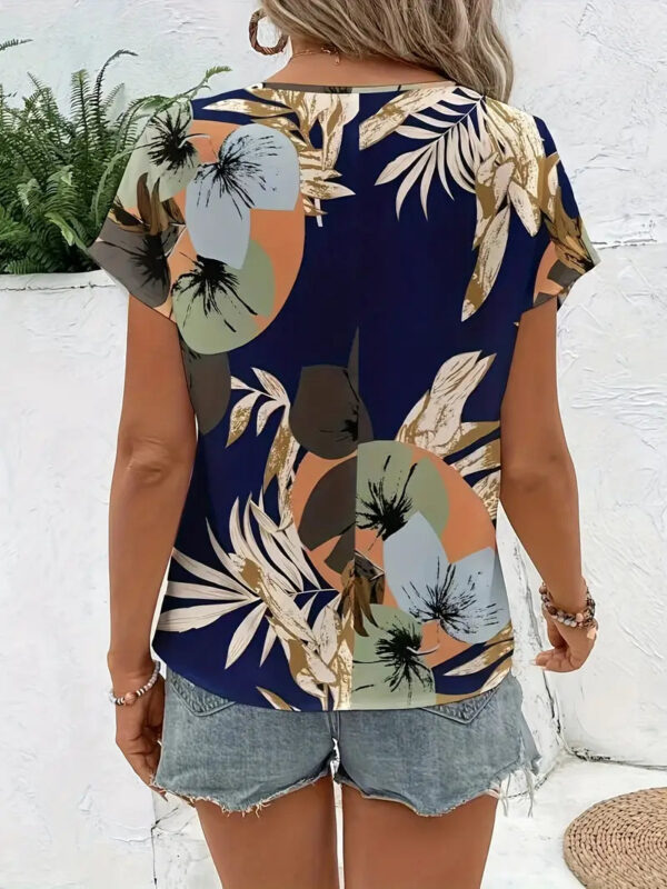 Olive - Chemisier femme élégant à motif floral et manches courtes – Image 6