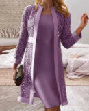 Lucy - Robe en Dentelle et Cardigan pour Femmes, Ensemble à Deux Pièces