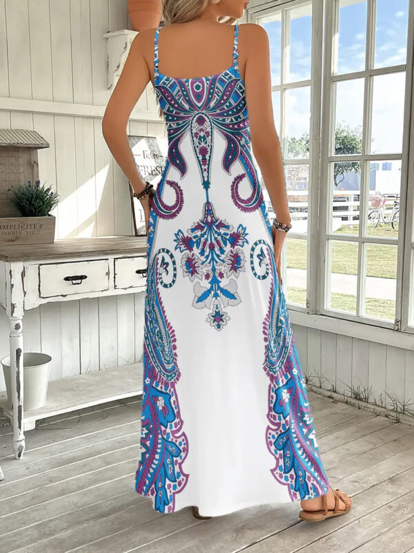 Martha - Robe longue imprimée sans manches pour femmes – Image 4