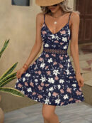 Meredith - Robe bohème à imprimé floral et col en V sans manches