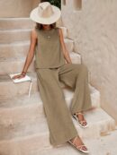 Hope - Ensemble composé d'un haut sans manches et d'un pantalon à jambes larges