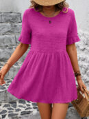 Evie - Blouse ample à col rond avec manches courtes à volants