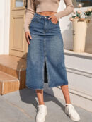 Calista - Jupe crayon en jean classique